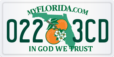 FL license plate 0223CD