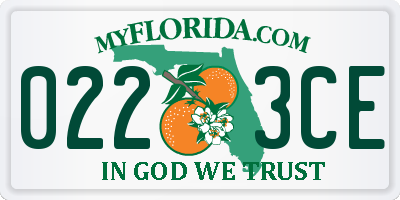 FL license plate 0223CE