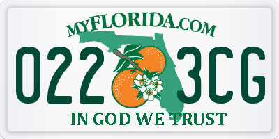 FL license plate 0223CG