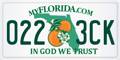 FL license plate 0223CK