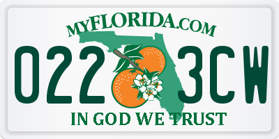 FL license plate 0223CW