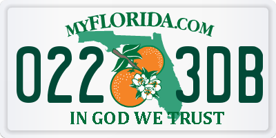 FL license plate 0223DB