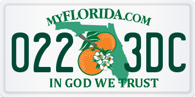 FL license plate 0223DC