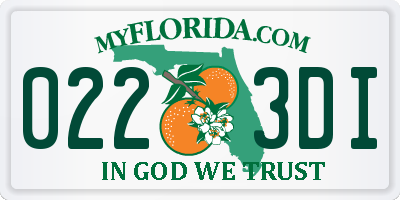 FL license plate 0223DI