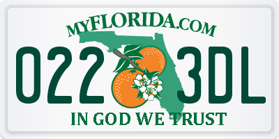 FL license plate 0223DL