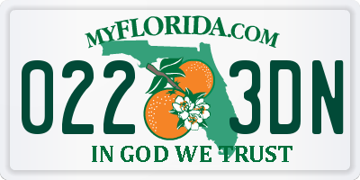FL license plate 0223DN