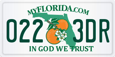 FL license plate 0223DR