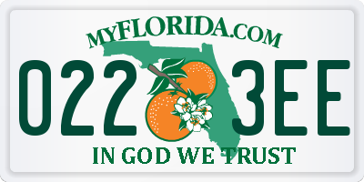 FL license plate 0223EE