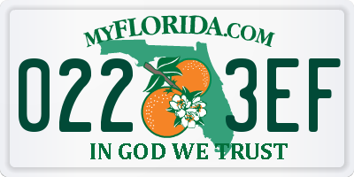 FL license plate 0223EF