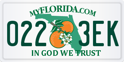 FL license plate 0223EK