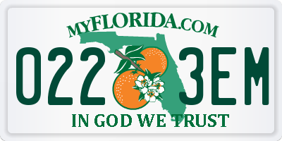 FL license plate 0223EM