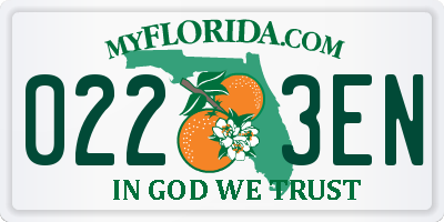 FL license plate 0223EN