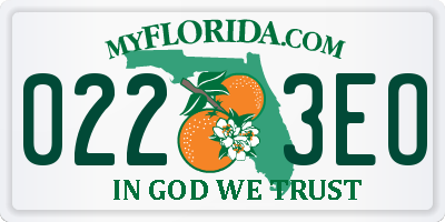 FL license plate 0223EO