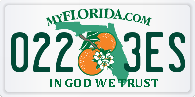 FL license plate 0223ES