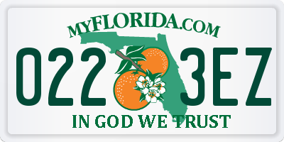 FL license plate 0223EZ