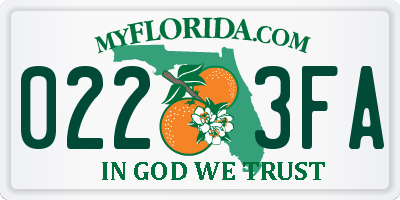 FL license plate 0223FA