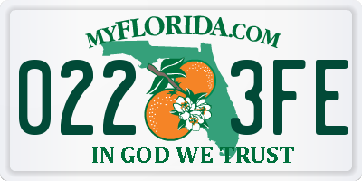 FL license plate 0223FE