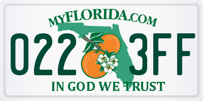 FL license plate 0223FF
