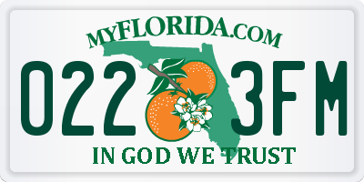 FL license plate 0223FM