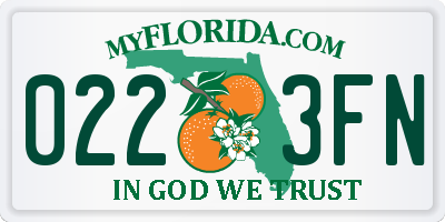 FL license plate 0223FN