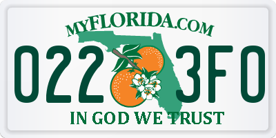 FL license plate 0223FO