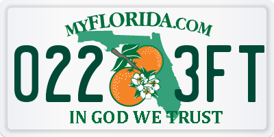 FL license plate 0223FT