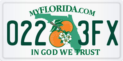 FL license plate 0223FX