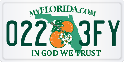 FL license plate 0223FY