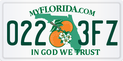 FL license plate 0223FZ