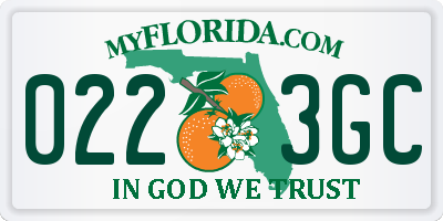 FL license plate 0223GC