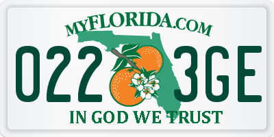FL license plate 0223GE
