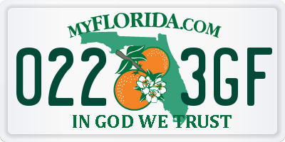 FL license plate 0223GF