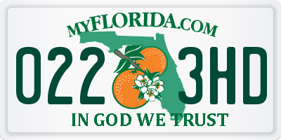 FL license plate 0223HD