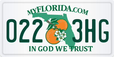 FL license plate 0223HG