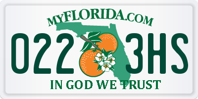 FL license plate 0223HS