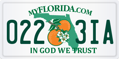 FL license plate 0223IA