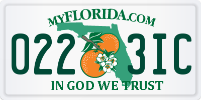 FL license plate 0223IC