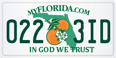 FL license plate 0223ID