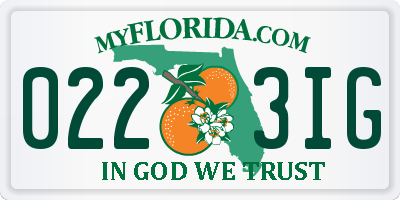 FL license plate 0223IG