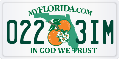 FL license plate 0223IM
