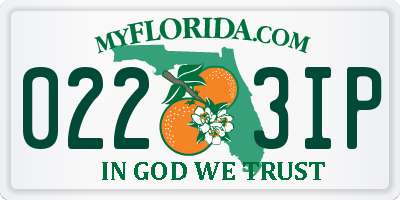 FL license plate 0223IP