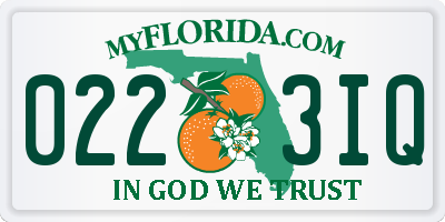 FL license plate 0223IQ