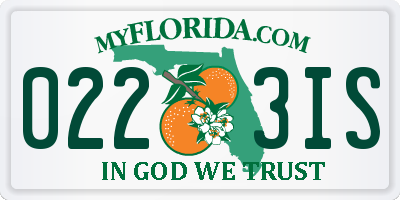 FL license plate 0223IS