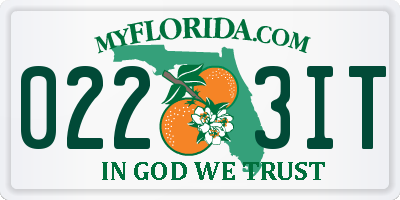 FL license plate 0223IT