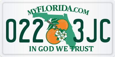 FL license plate 0223JC