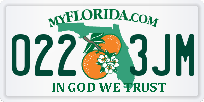 FL license plate 0223JM