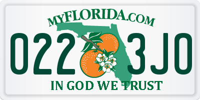 FL license plate 0223JO