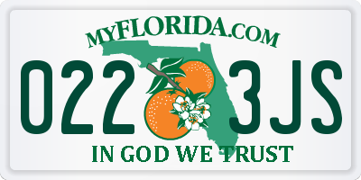 FL license plate 0223JS