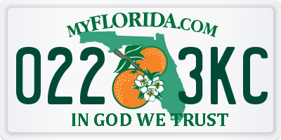 FL license plate 0223KC