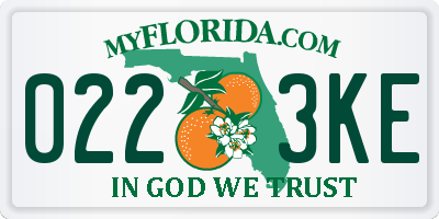 FL license plate 0223KE